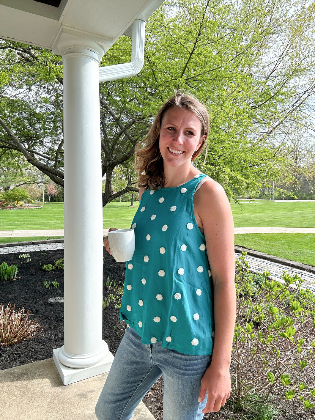 Swiss Dot Teal Tank