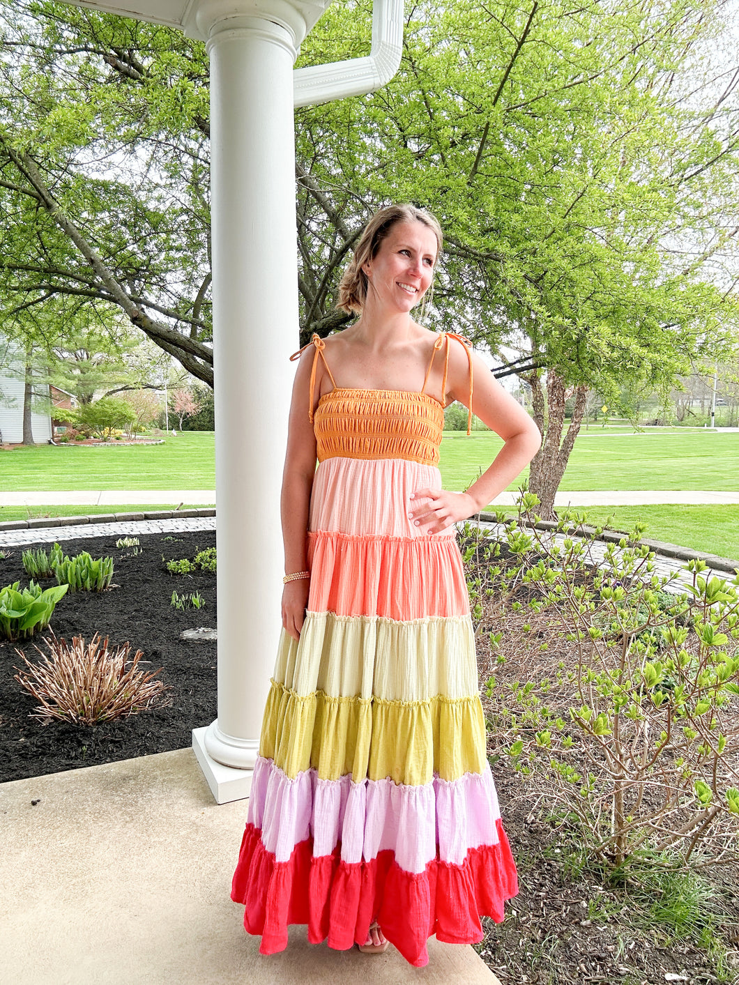 Rainbow Feeling Tiered Maxi Dress