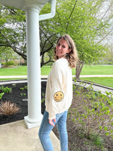 Load image into Gallery viewer, Smiley elbow patch Cardigan